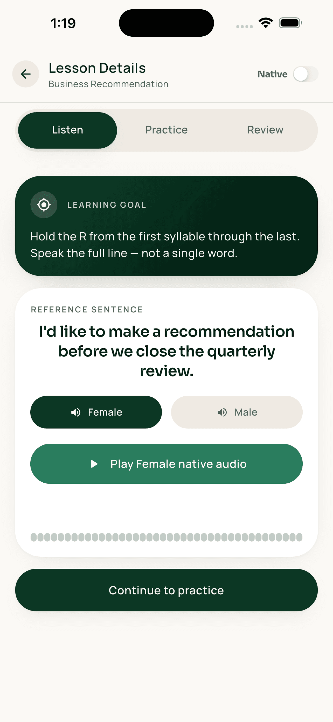 Lahja Listen tab