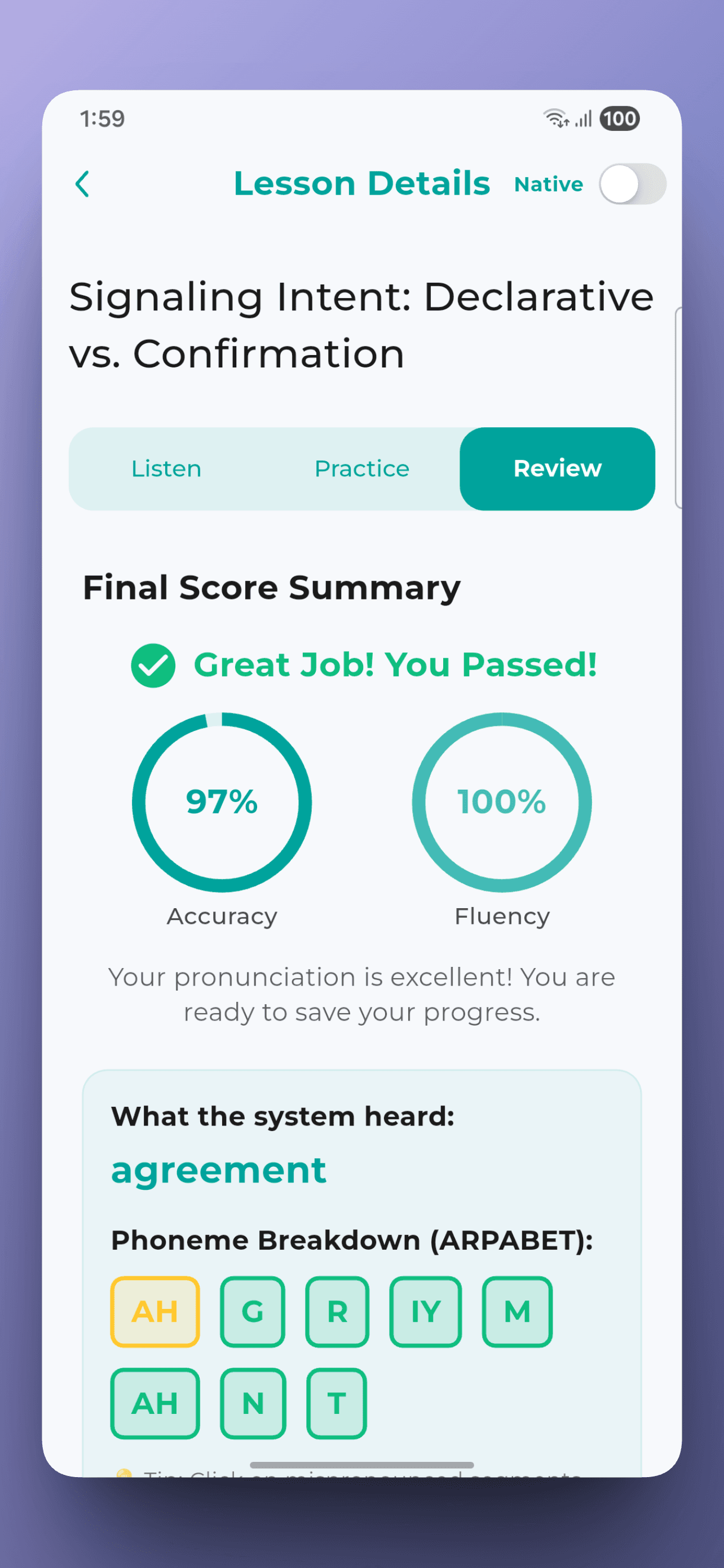 Get instant feedback